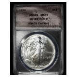 1993 AMERICAN SILVER EAGLE ANACS MS69