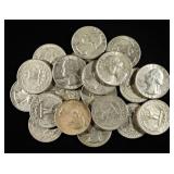 (20) 90% SILVER WASHINGTON QUARTERS