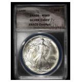 1986 AMERICAN SILVER EAGLE ANACS MS69