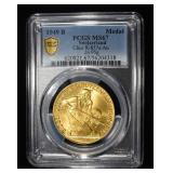 1949 B SWITZERLAND GOLD SHOOTING MEDAL PCGS MS-67