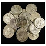 (20) 90% SILVER WASHINGTON QUARTERS