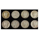 (8) 1942-S MERCURY DIMES
