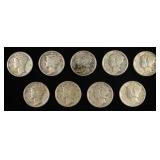 (9) 1943 MERCURY DIMES
