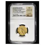 613-641 BYZANTINE GOLD SOLIDUS 2 EMPERORS NGC AU