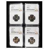 (4) NGC GRADED JEFFERSON NICKELS