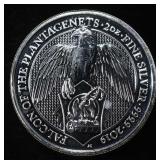 2019 FALCON OF THE PLANTAGENETS 2 OZ .999 SILVER