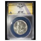 1965 KENNEDY HALF DOLLAR ANACS SP68