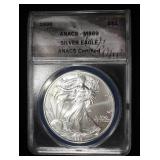 1998 AMERICAN SILVER EAGLE ANACS MS69