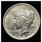 1921 PEACE DOLLAR AU/BU