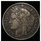 1851-A FRANCE 5 FRANC XF