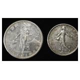 1908 PHILIPPINES PESO, 1962 FRANCE 5 FRANCS