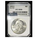 1976-S SILVER EISENHOWER DOLLAR PCI SUPERB GEM+ BU