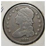 1837 CAPPED BUST QUARTER FINE