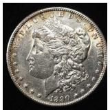1890-CC MORGAN DOLLAR TAIL BAR NICE AU/UNC