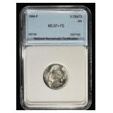 1944-P JEFFERSON NICKEL NNC SUPERB GEM BU FS