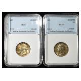 (2) 1961 WASHINGTON QUARTERS NNC SUPERB GEM BU