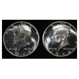 (2) 90% SILVER 1964 KENNEDY HALF DOLLARS PROOF BU