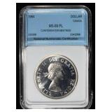1964 CANADIAN DOLLAR NNC SUPERB GEM+ BU PL