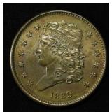 1835 HALF CENT CH/GEM BU