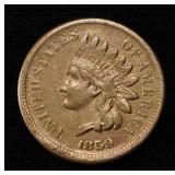 1859 INDIAN CENT AU/BU