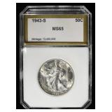 1943-S WALKING LIBERTY 50C PCI GEM BU