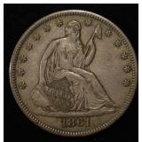 1861 SEATED LIBERTY HALF DOLLAR NICE ORIG. UNC