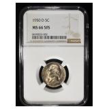 1950-D JEFFERSON NICKEL NGC MS 66 5FS