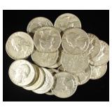 (20) 90% SILVER 1964-D WASHINGTON QUARTERS