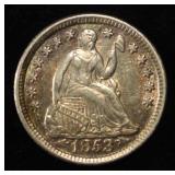 1853 LIBERTY SEATED HALF DIME XF