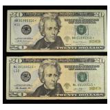 (2) $20 STAR NOTES