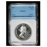 1962 CANADIAN DOLLAR NNC SUPERB GEM+ BU PL