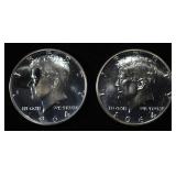 (2) 90% SILVER 1964 KENNEDY HALF DOLLARS PROOF BU
