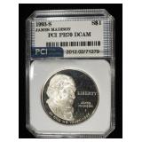 1993-S COMMEM $1 JAMES MADISON PCI PERFECT GEM PR