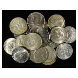 (20) 40% SILVER KENNEDY HALF DOLLARS