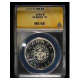 1964 $1 DOT CANADA  PL ANACS MS65