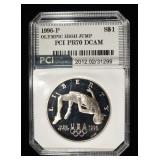 1996-P COMMEM $1 HIGH JUMP PCI PERFECT GEM PR