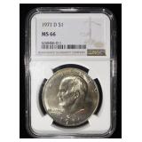 1971-D EISENHOWER DOLLAR NGC MS66