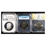 (3) GRADED EISENHOWER DOLLARS