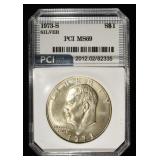 1973-S SILVER EISENHOWER DOLLAR PCI SUPERB GEM+ BU