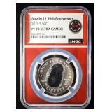 2019-S APOLLO 11 50TH ANNIV PF70 ULTRA CAMEO