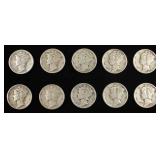 (10) 1943 MERCURY DIMES
