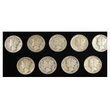 (9) 1942 MERCURY DIMES