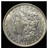 1891-O MORGAN DOLLAR AU