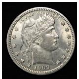 1909 BARBER QUARTER CH BU