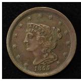1855 HALF CENT XF/AU