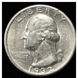 1932-S WASHINGTON QUARTER CH AU