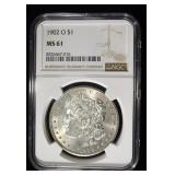 1902-O MORGAN DOLLAR NGC MS61