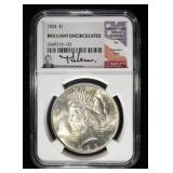 1923 PEACE DOLLAR NGC BRILLIANT UNCIRCULATED