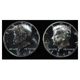 (2) 90% SILVER 1964 KENNEDY HALF DOLLARS PROOF BU