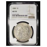 1888 MORGAN DOLLAR NGC AU55